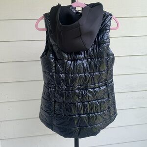 NEW Michael kors sleeveless hoodie puffer packable zip up black jacket small